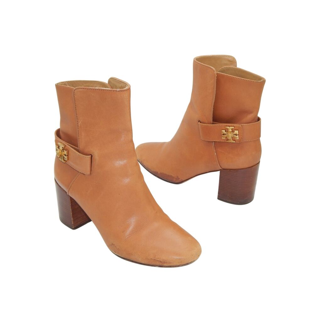 Tory Bruch Kira Tan Leather Boot Size 7.5